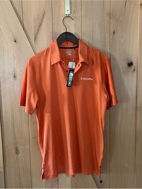 OGIO Golf Men's Polo M Acura Car Driver Shirt Short Sleeve Orange New with Tag